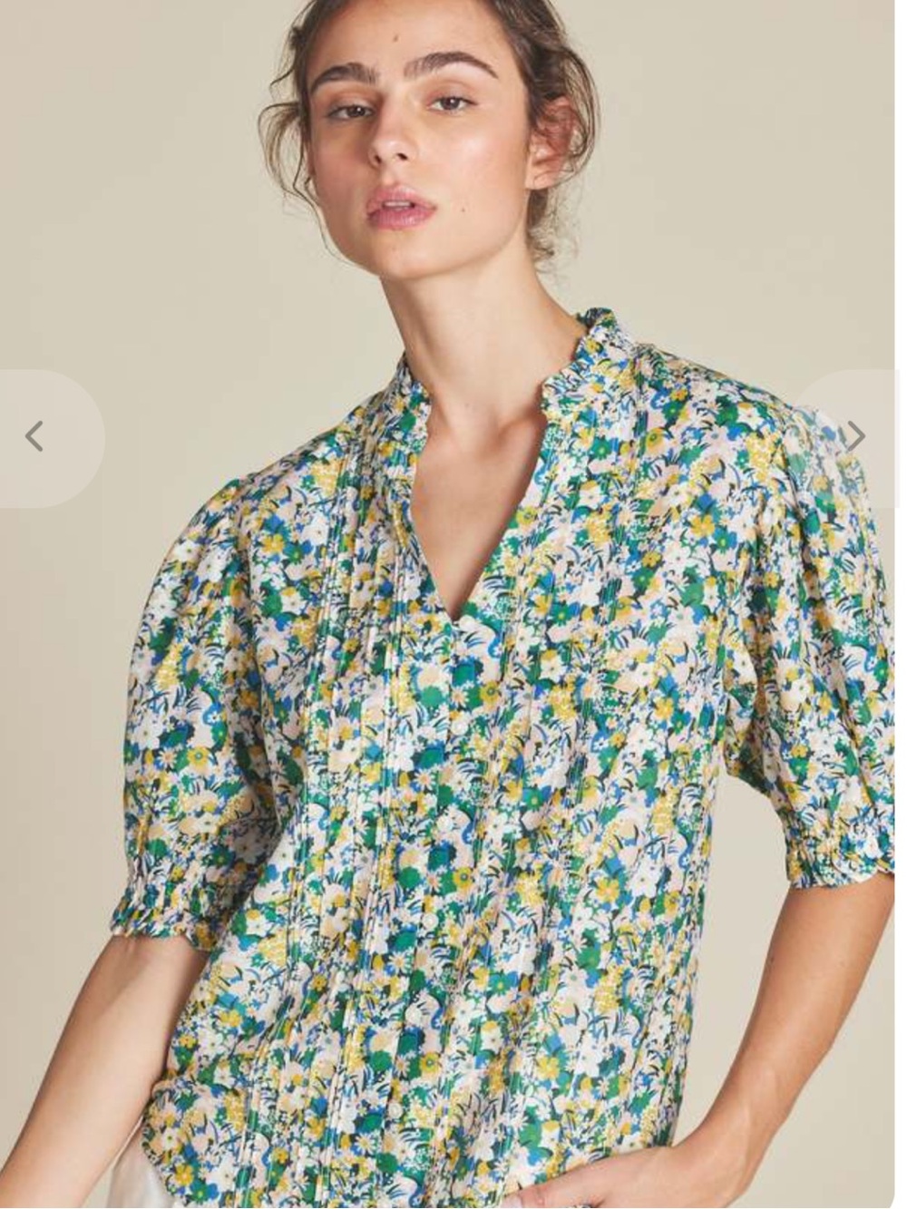 Trovata Eliza Floral Short Sleeve Blouse Calma Bloom Medium